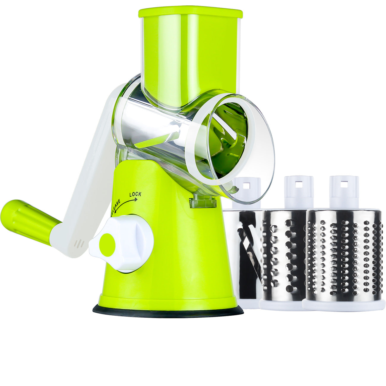 Ourokhome Rotary Cheese Grater Hand Crank with 3 Blades