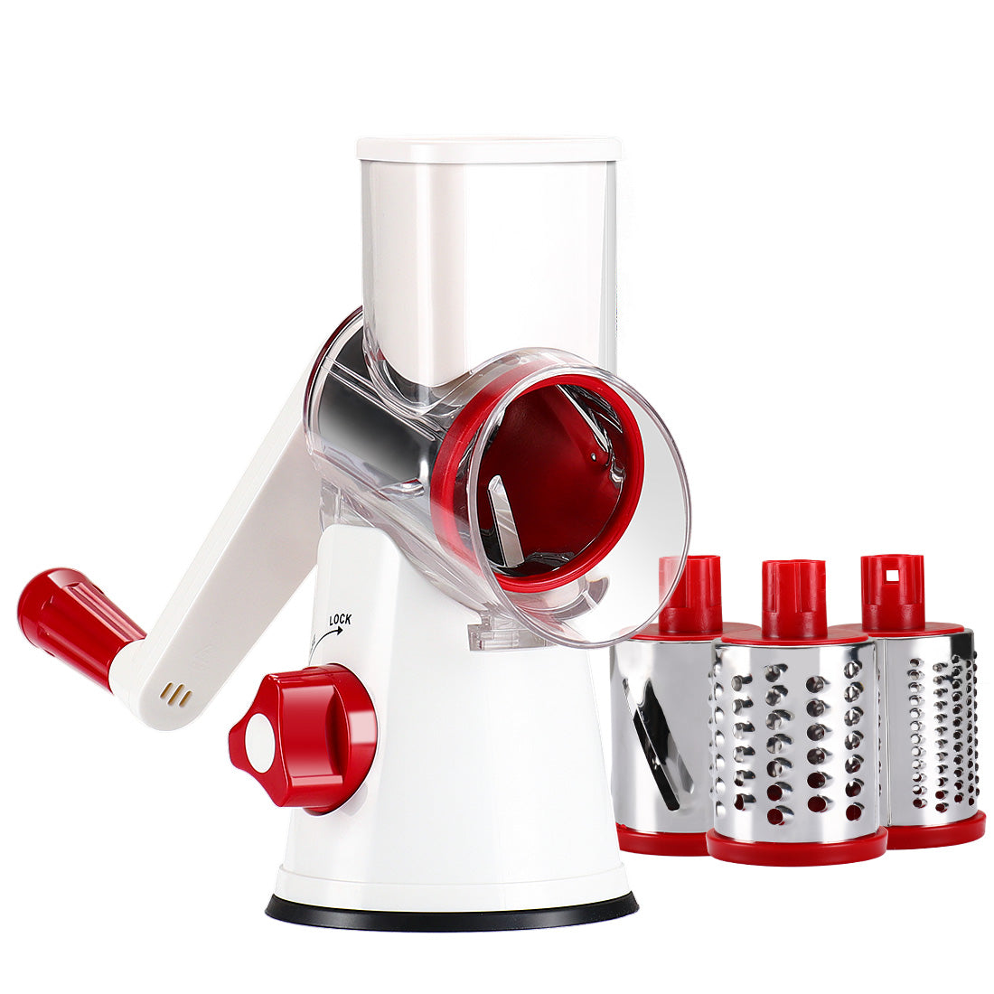 Ourokhome Rotary Cheese Grater Hand Crank with 3 Blades