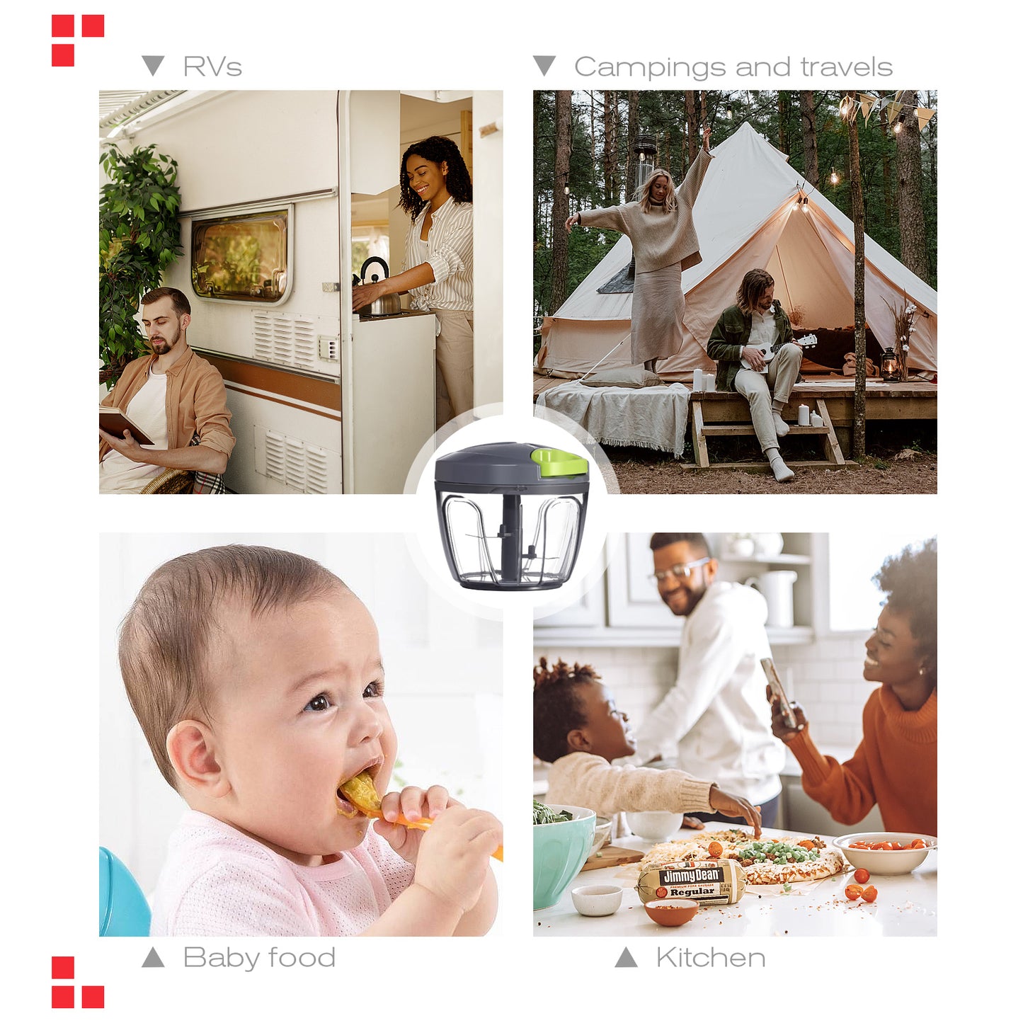 Ourokhome Hand Pull Strin  Vegetable Chopper 650ml