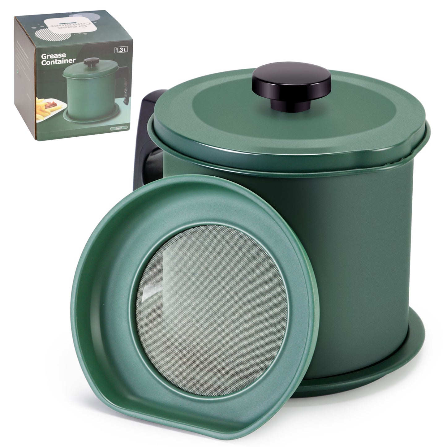 Ourokhome Bacon Grease Container with Strainer