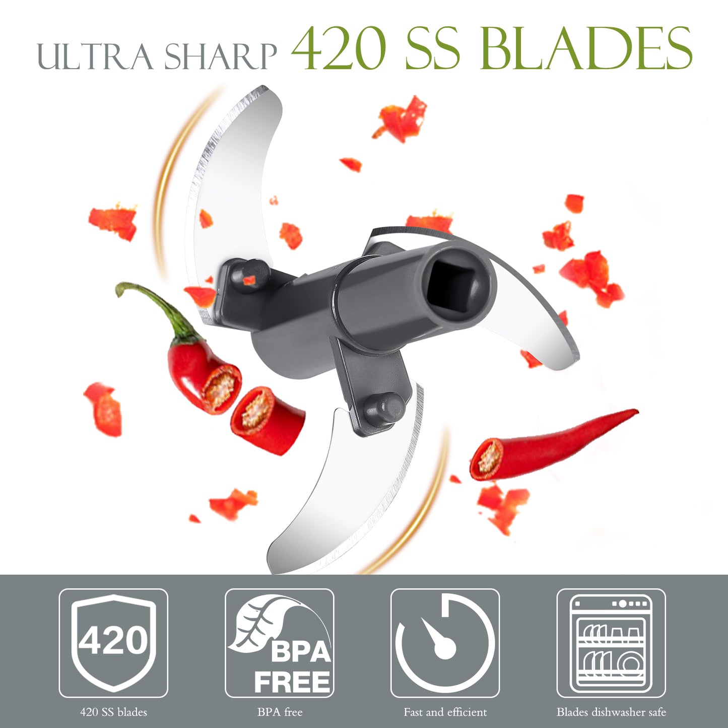 Ourokhome Hand Pull Strin  Vegetable Chopper 650ml