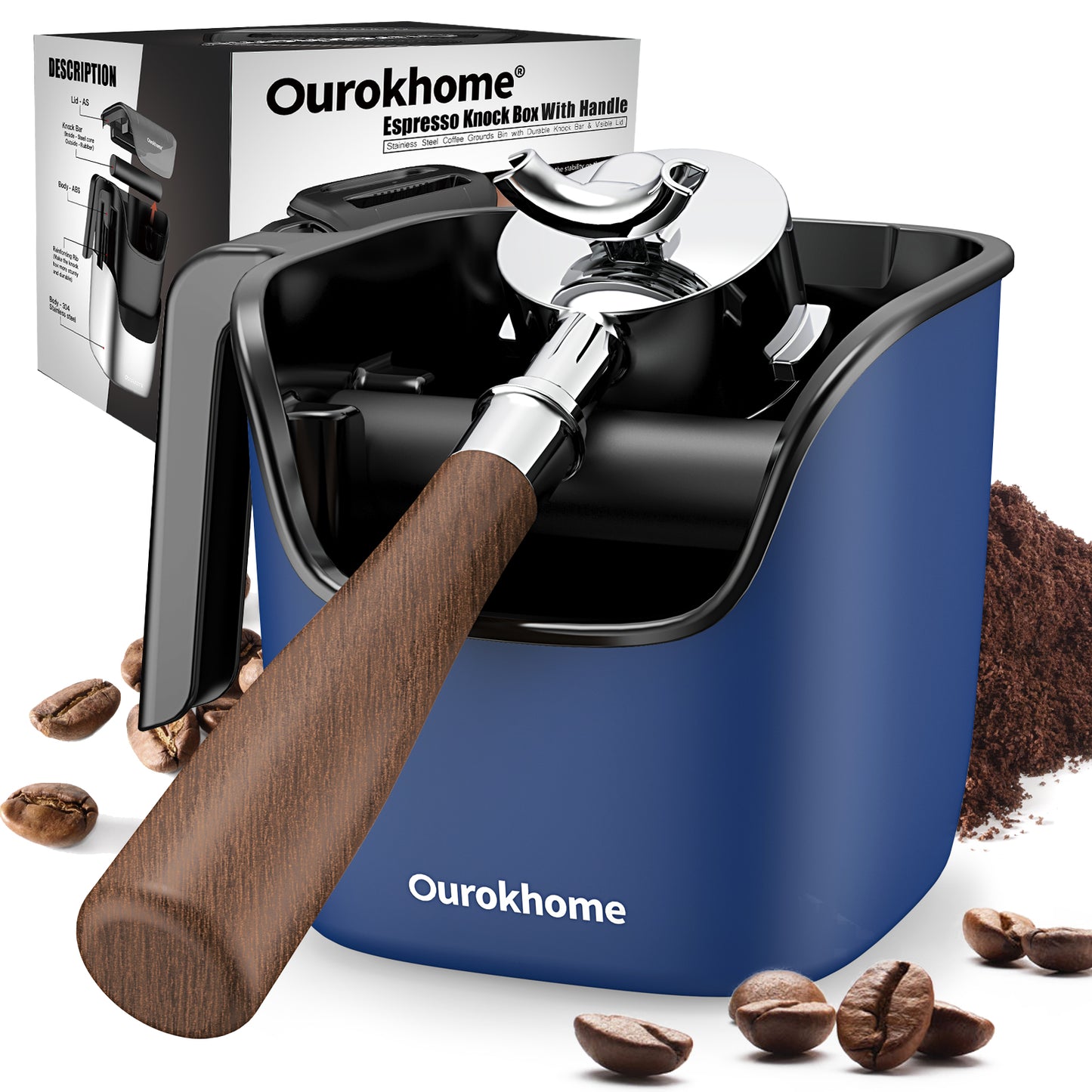 Ourokhome Knock Box Espresso Accessories 4.8 inch