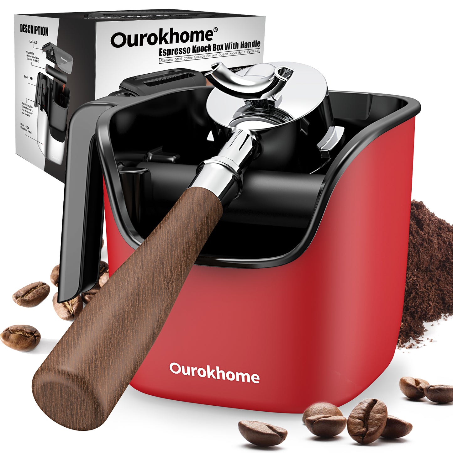 Ourokhome Knock Box Espresso Accessories 4.8 inch