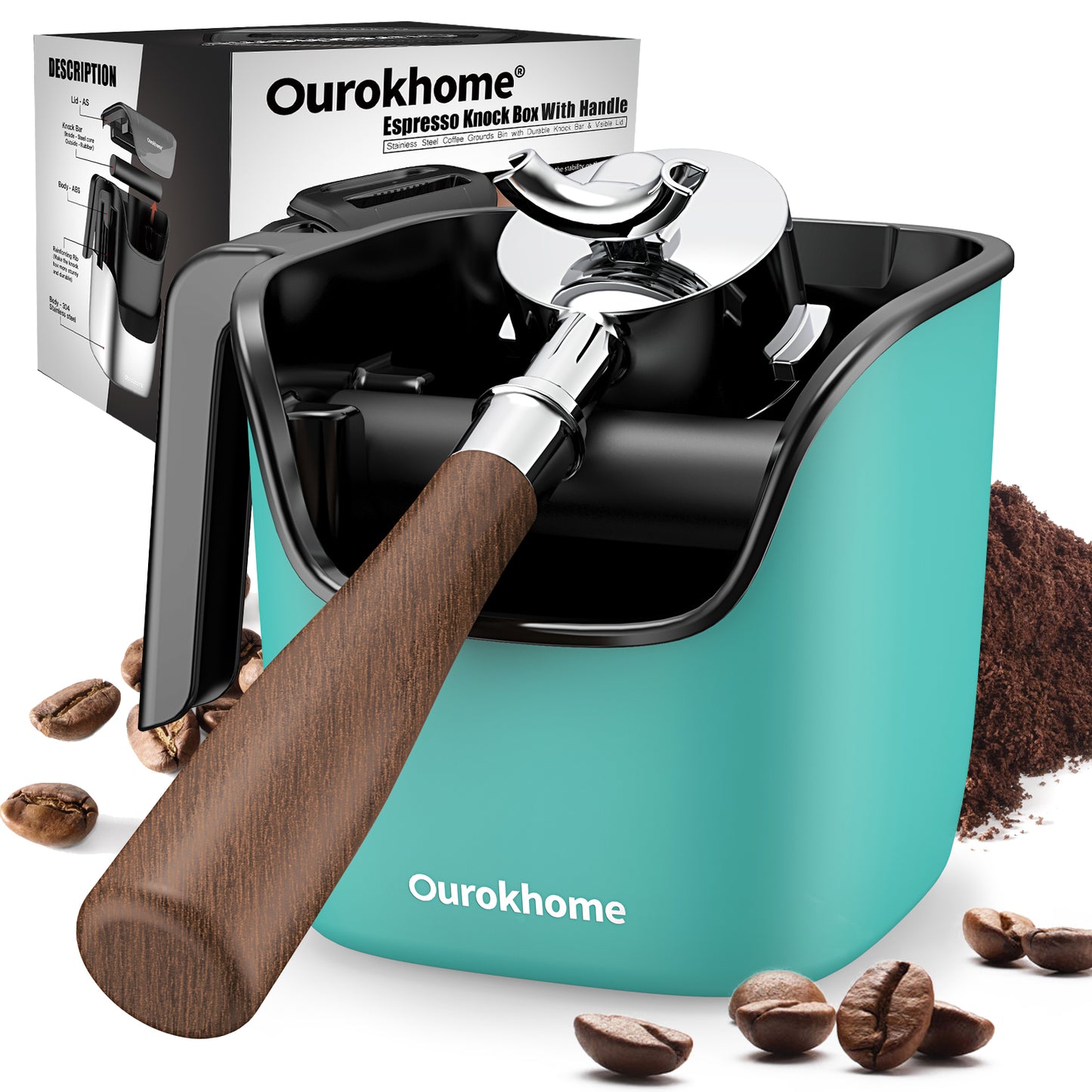 Ourokhome Knock Box Espresso Accessories 4.8 inch