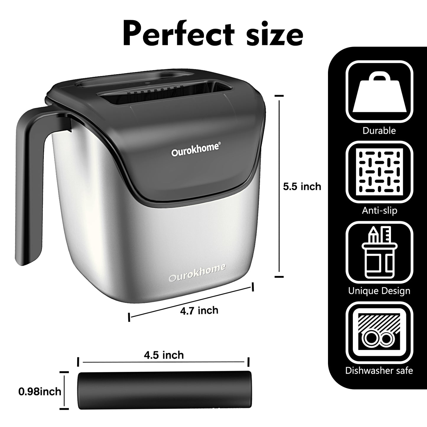 Ourokhome Knock Box Espresso Accessories 4.8 inch