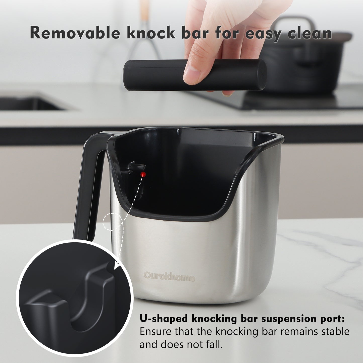 Ourokhome Knock Box Espresso Accessories 4.8 inch