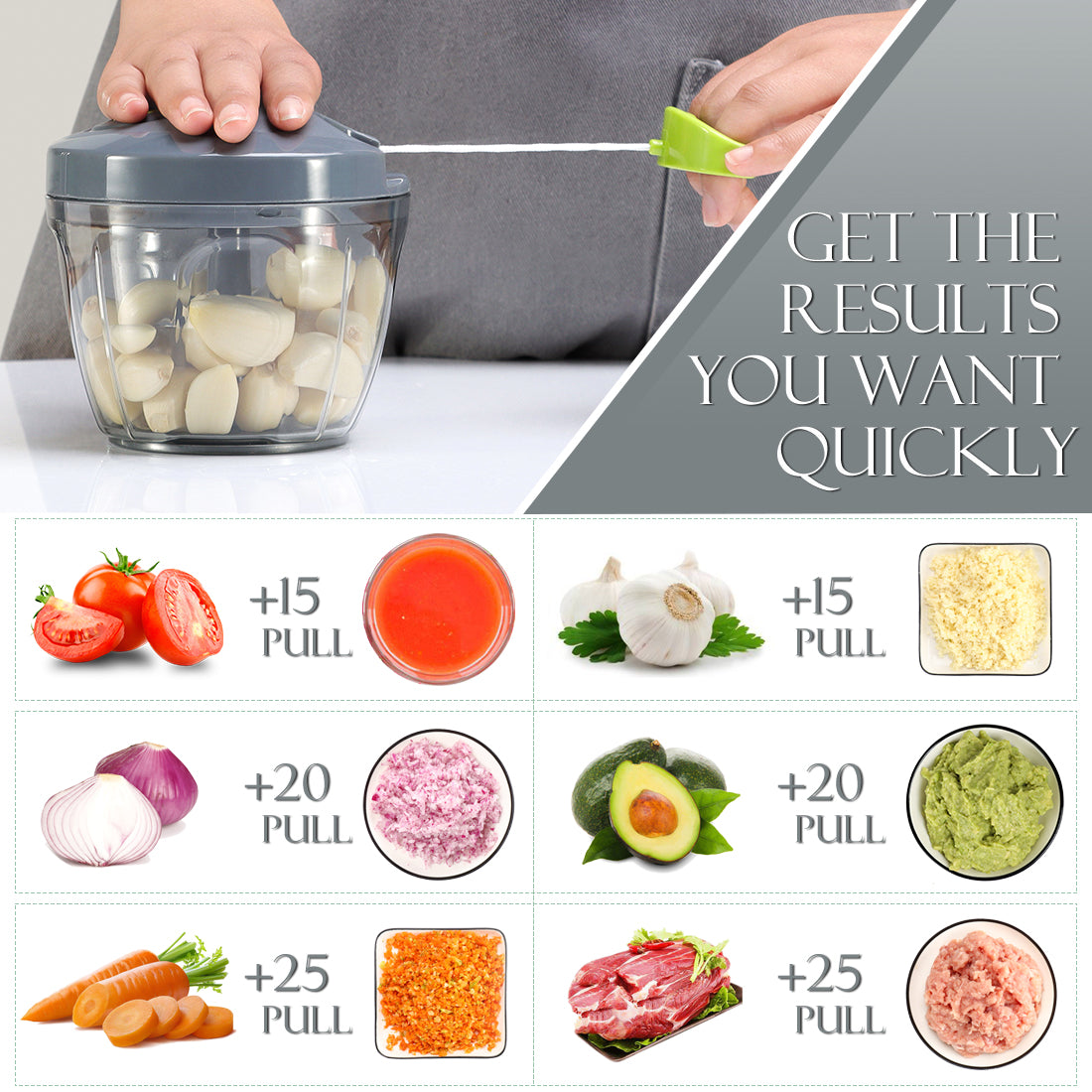 Ourokhome Hand Pull Strin  Vegetable Chopper 650ml