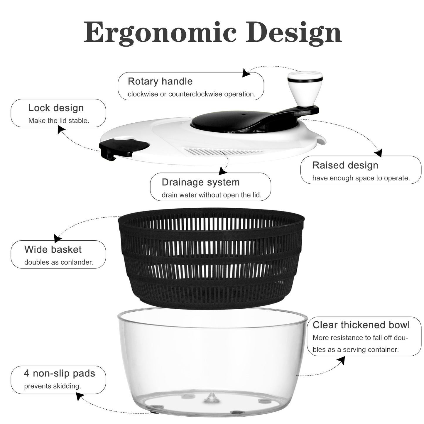 Ourokhome Salad Spinner Lettuce Dryer 4L