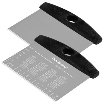 Ourokhome 2 Pack Dough Pastry Bench Cutter Scraper