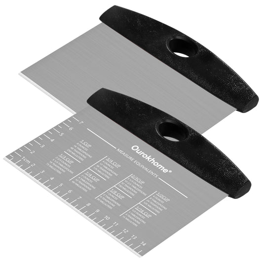 Ourokhome 2 Pack Dough Pastry Bench Cutter Scraper