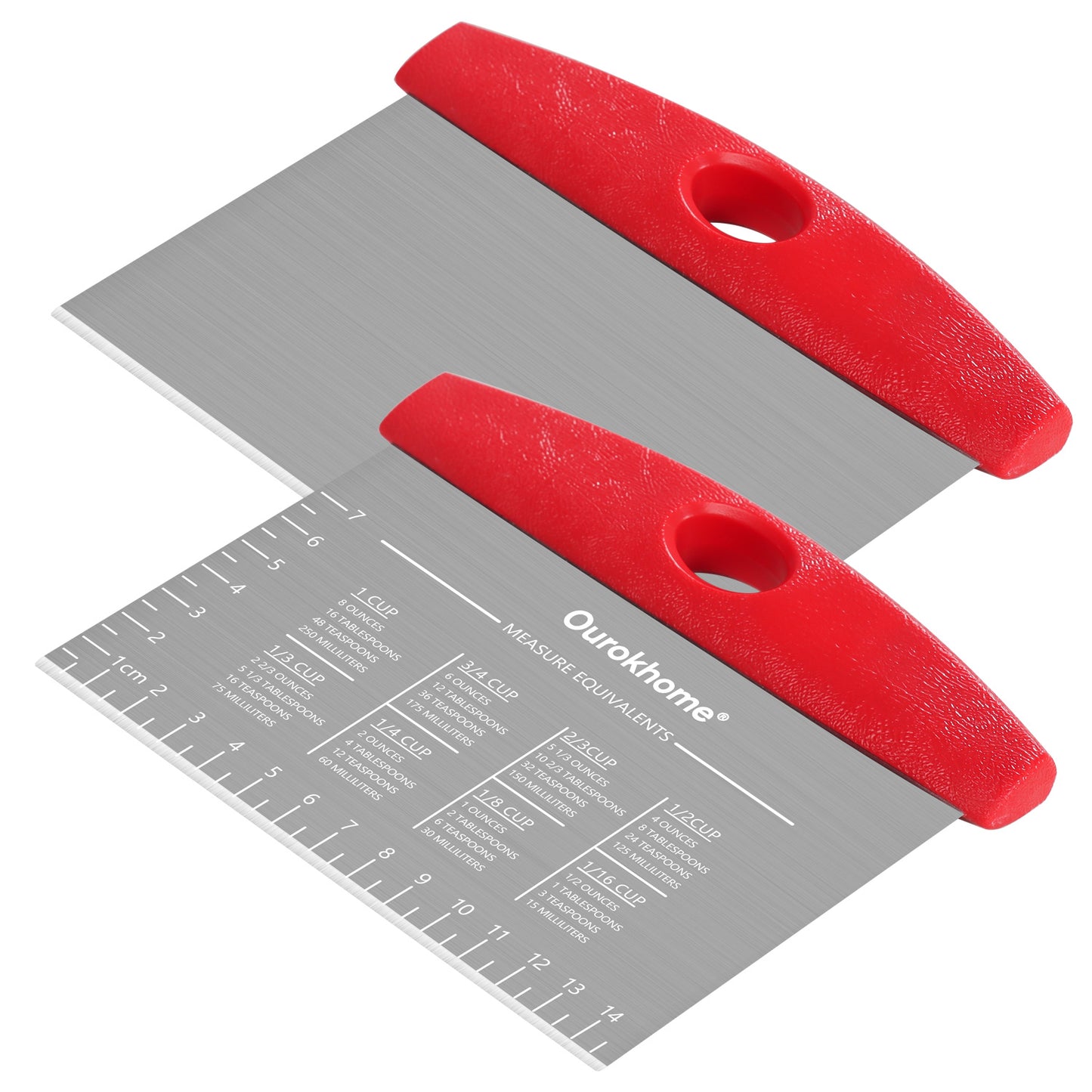 Ourokhome 2 Pack Dough Pastry Bench Cutter Scraper