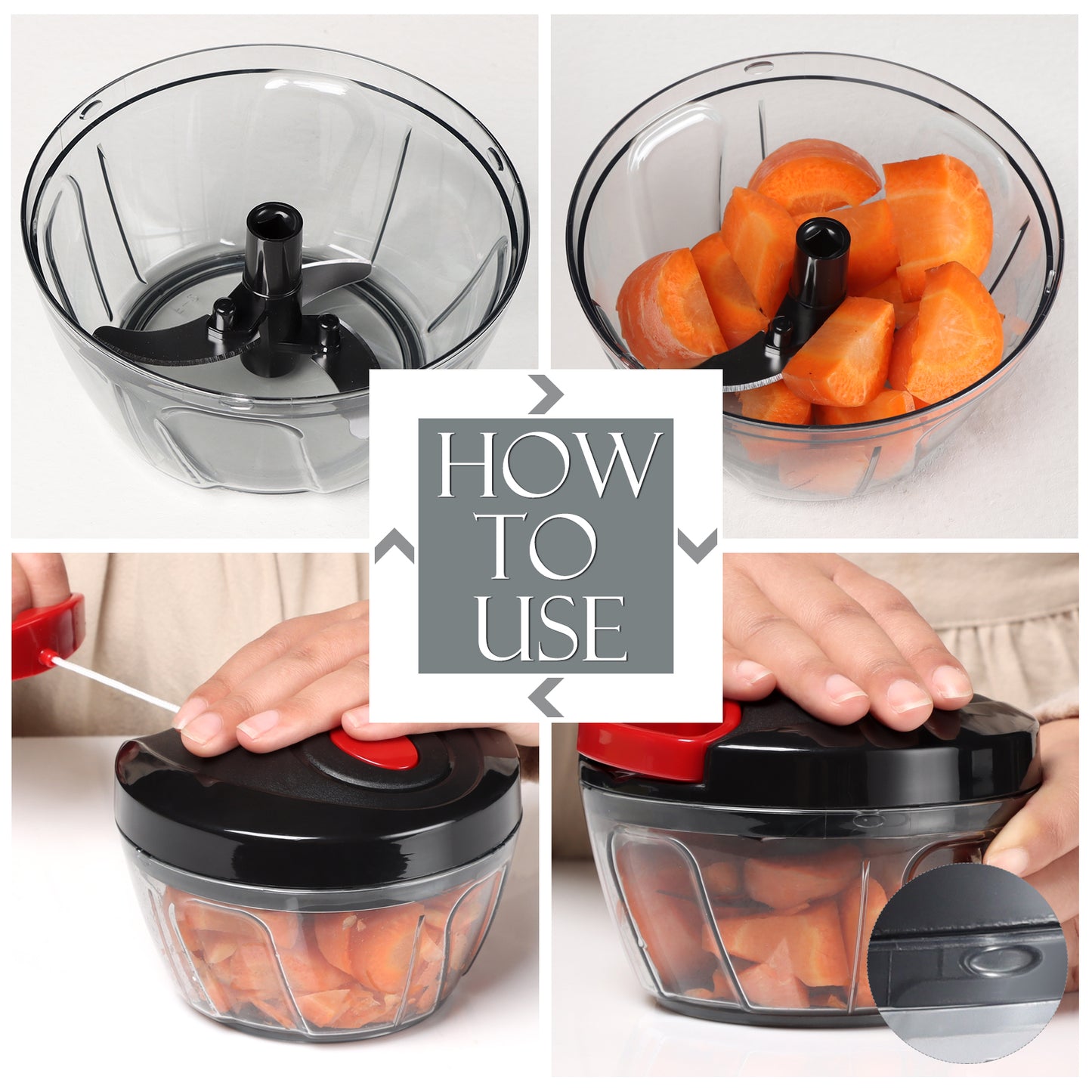 Ourokhome Hand Pull String Vegetable Chopper 500ml