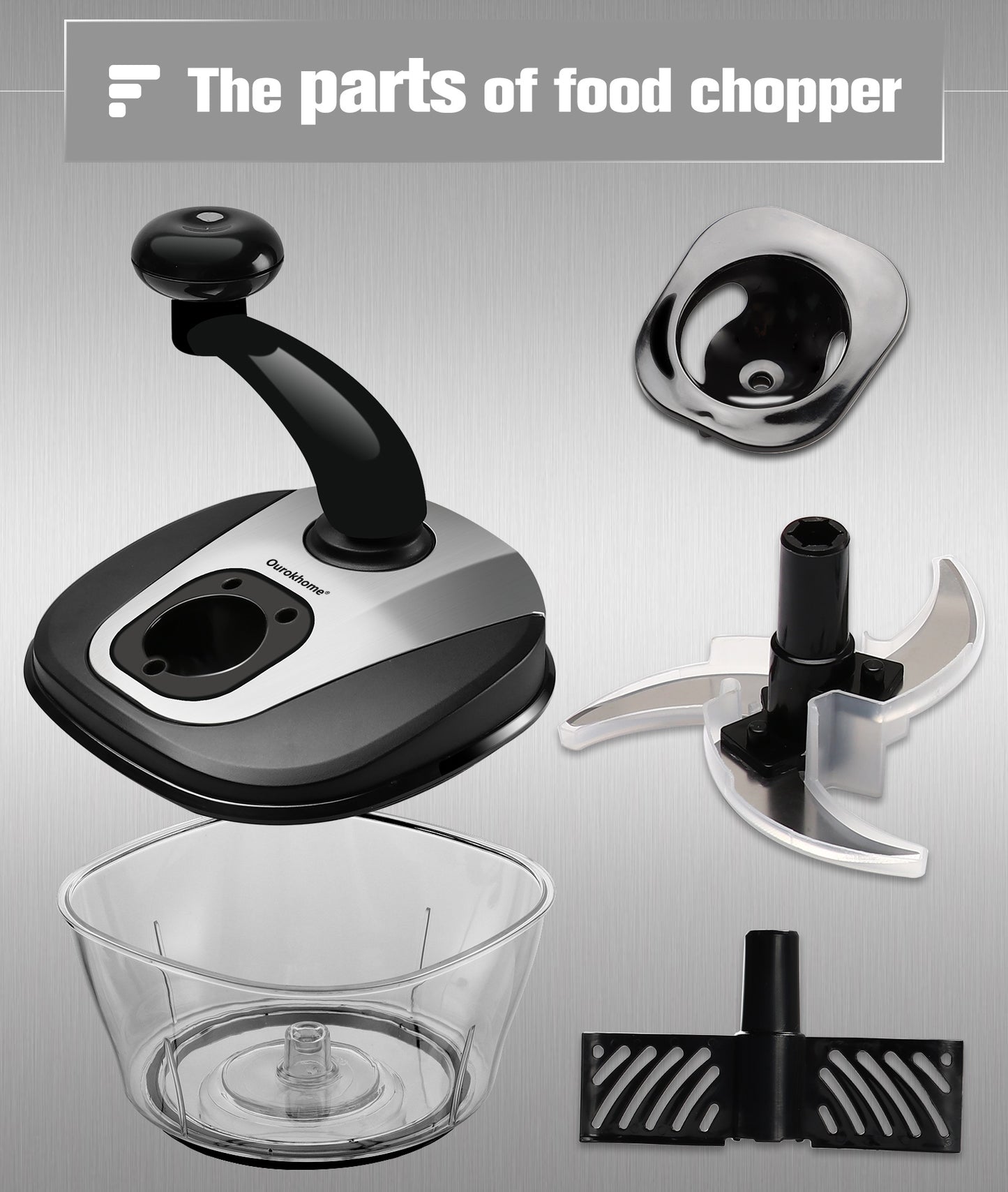 Ourokhome 1.8 LHand Crank Vegetable Chopper