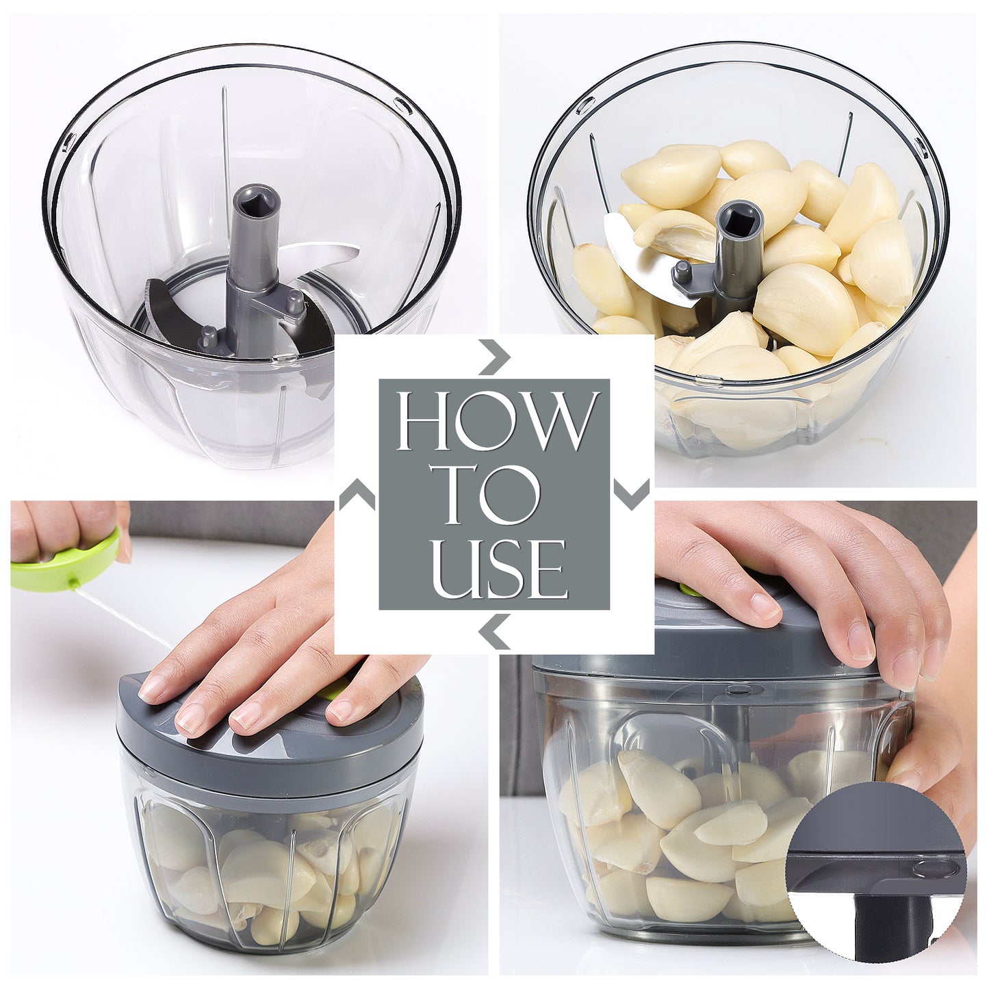Ourokhome Hand Pull Strin  Vegetable Chopper 650ml