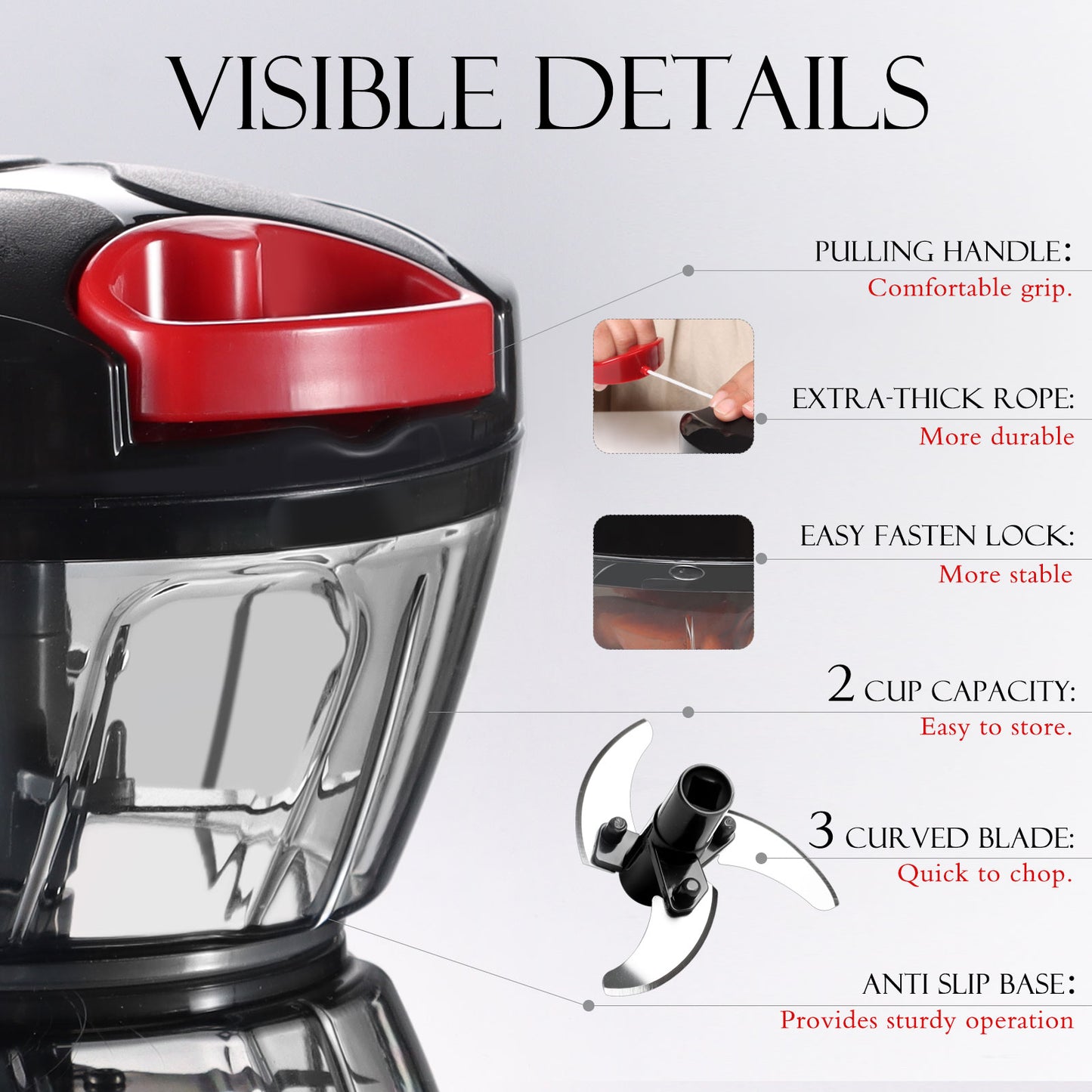 Ourokhome Hand Pull String Vegetable Chopper 500ml