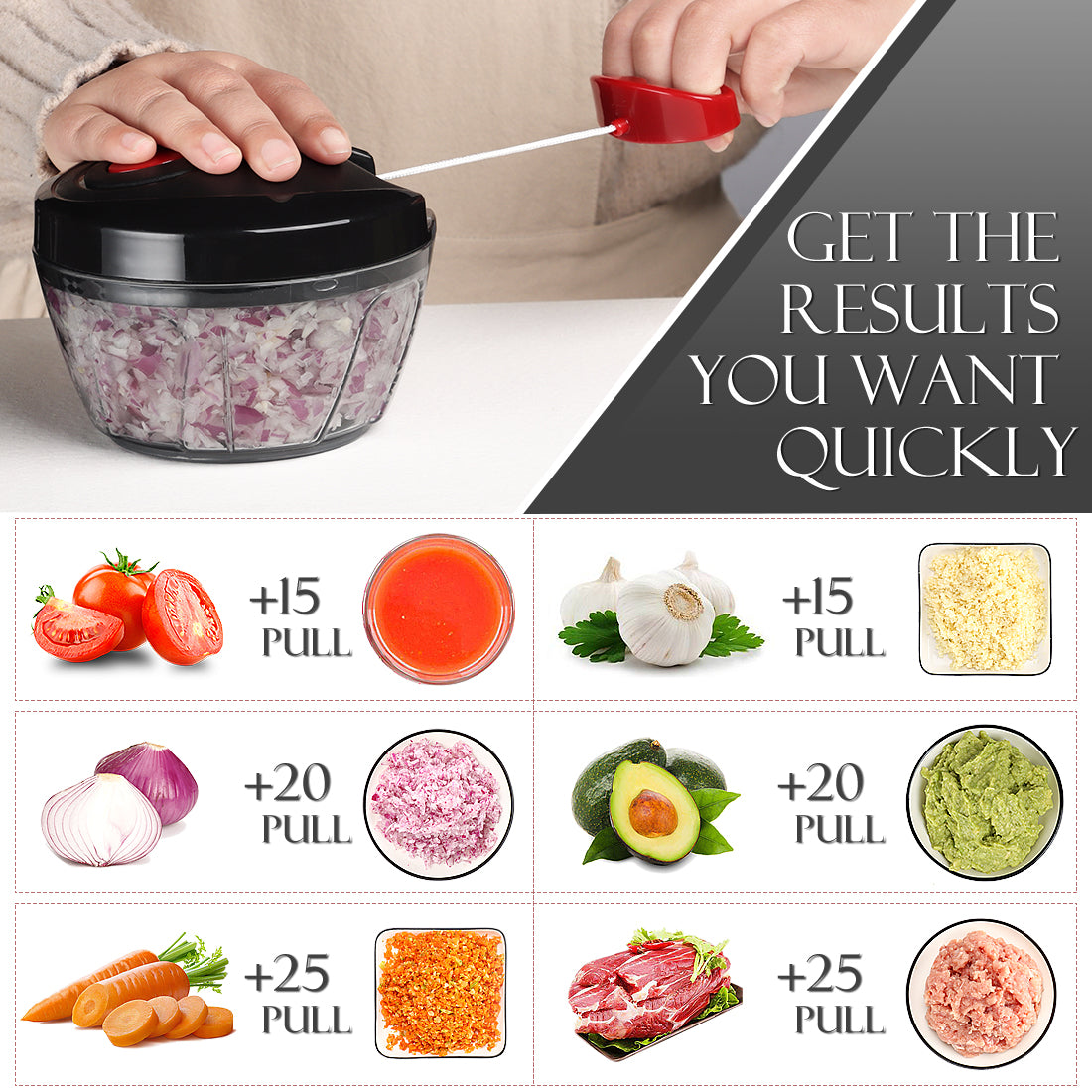 Ourokhome Hand Pull String Vegetable Chopper 500ml