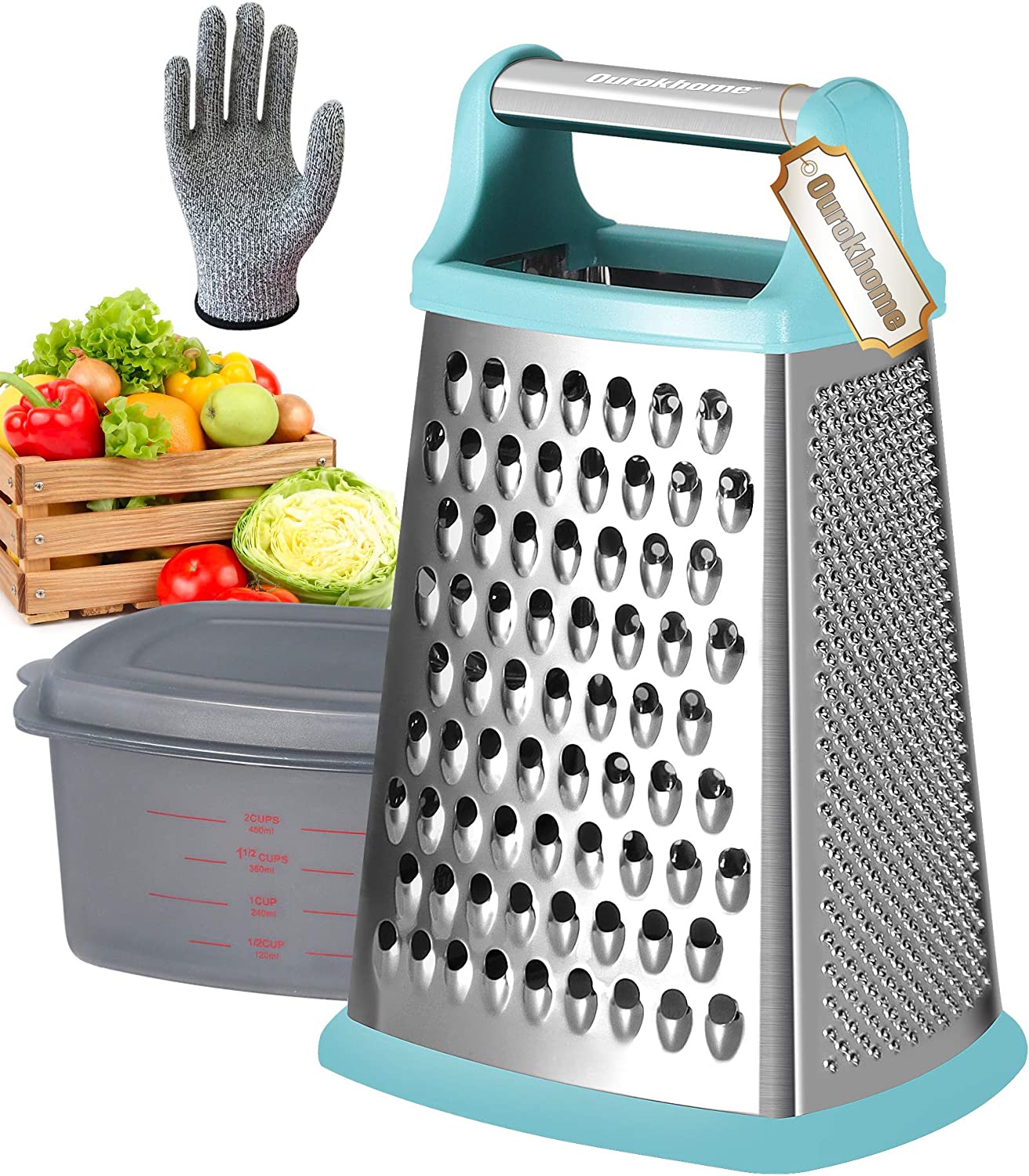 Ourokhome Box Grater with Container