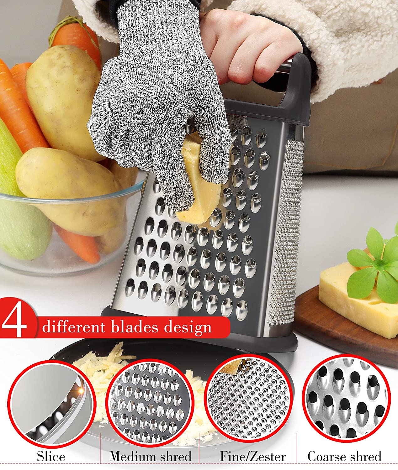 Ourokhome Box Grater with Container