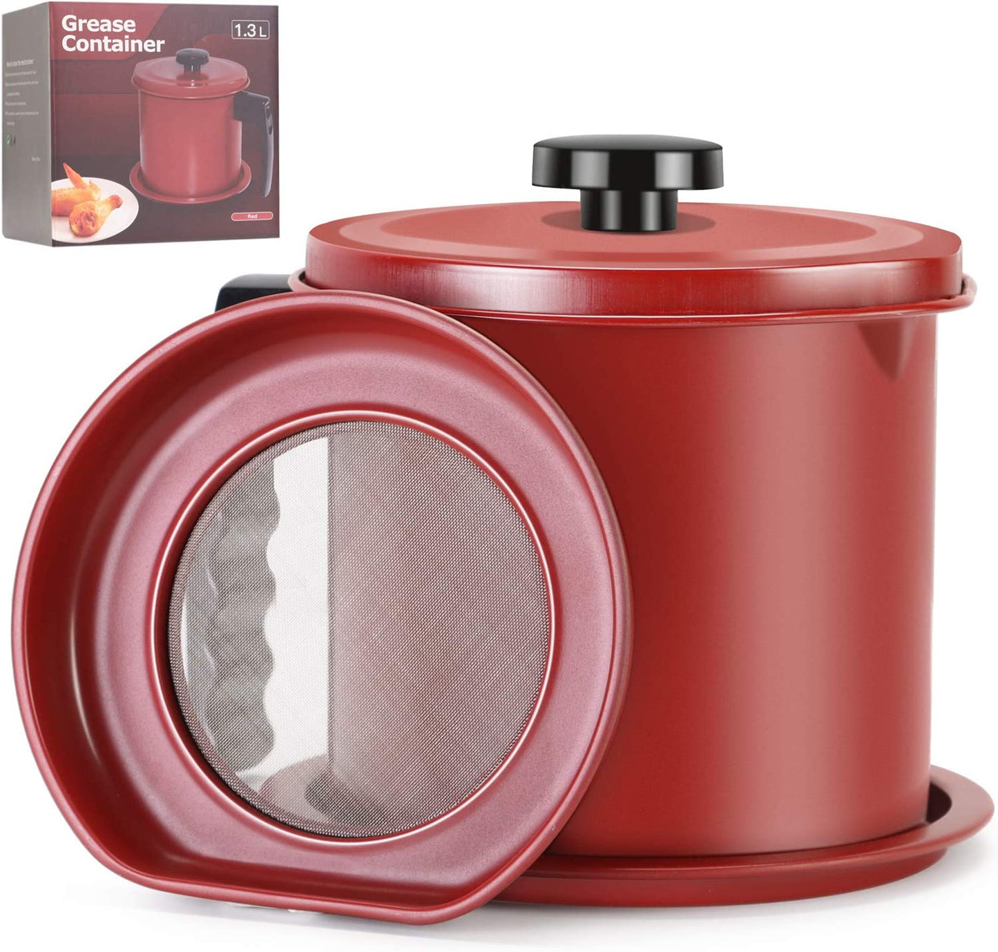 Ourokhome Bacon Grease Container with Strainer